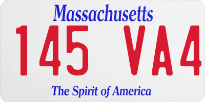 MA license plate 145VA4