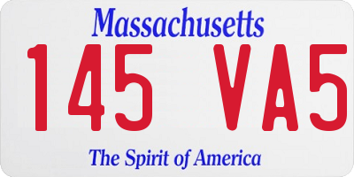 MA license plate 145VA5
