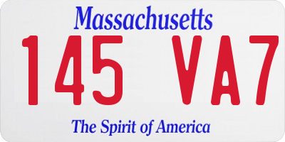MA license plate 145VA7
