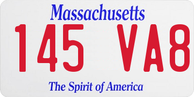 MA license plate 145VA8