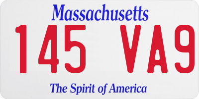 MA license plate 145VA9