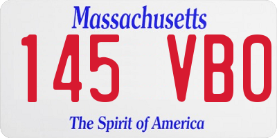 MA license plate 145VB0