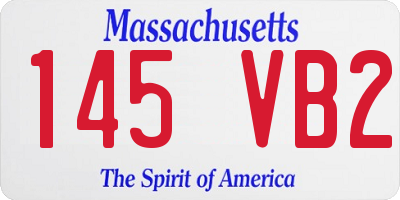 MA license plate 145VB2