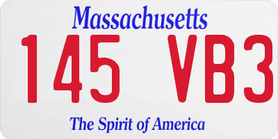 MA license plate 145VB3