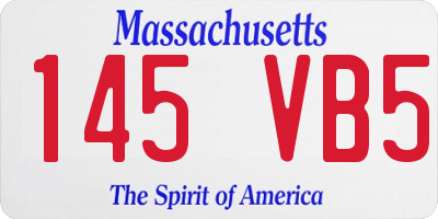MA license plate 145VB5