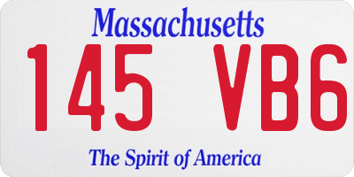 MA license plate 145VB6