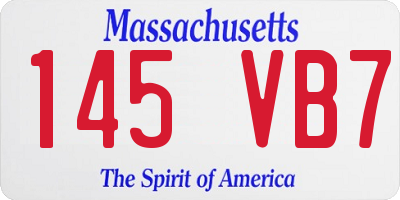 MA license plate 145VB7