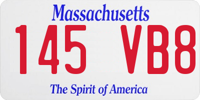 MA license plate 145VB8