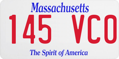 MA license plate 145VC0
