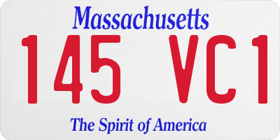 MA license plate 145VC1