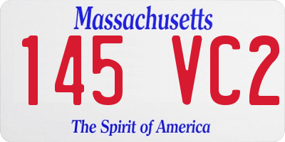 MA license plate 145VC2