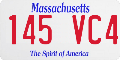 MA license plate 145VC4