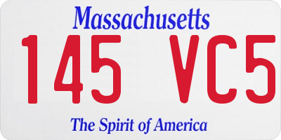 MA license plate 145VC5