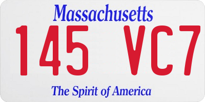 MA license plate 145VC7