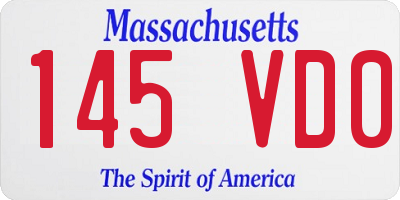 MA license plate 145VD0