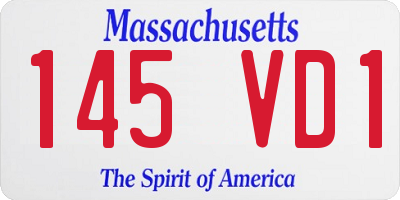 MA license plate 145VD1