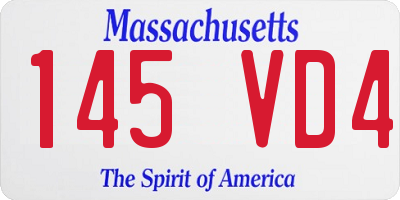MA license plate 145VD4