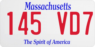 MA license plate 145VD7