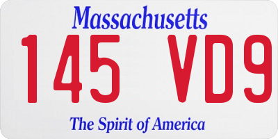 MA license plate 145VD9