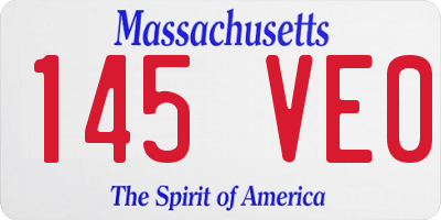 MA license plate 145VE0