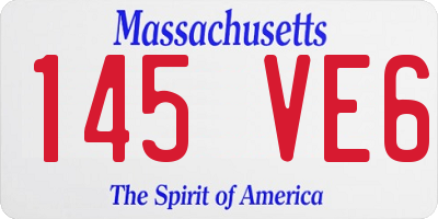 MA license plate 145VE6