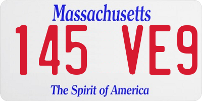 MA license plate 145VE9