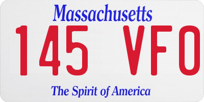 MA license plate 145VF0