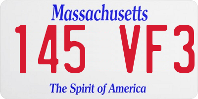 MA license plate 145VF3