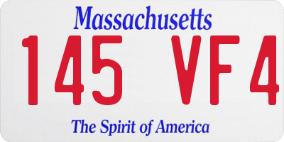 MA license plate 145VF4