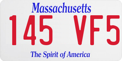 MA license plate 145VF5