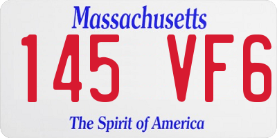 MA license plate 145VF6