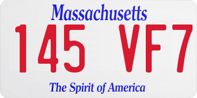 MA license plate 145VF7