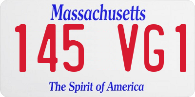 MA license plate 145VG1