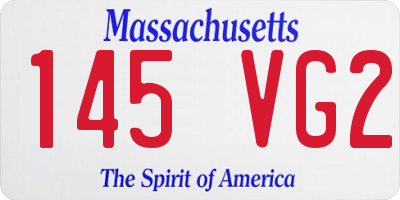 MA license plate 145VG2