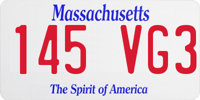 MA license plate 145VG3