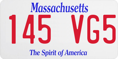 MA license plate 145VG5