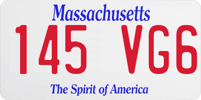 MA license plate 145VG6