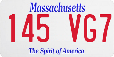 MA license plate 145VG7