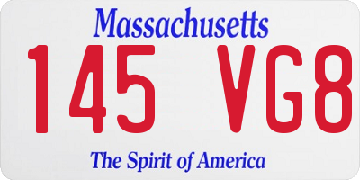 MA license plate 145VG8