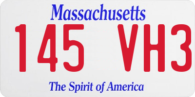 MA license plate 145VH3