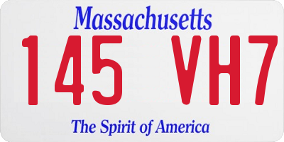 MA license plate 145VH7