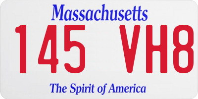 MA license plate 145VH8