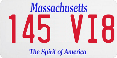 MA license plate 145VI8