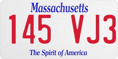 MA license plate 145VJ3