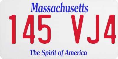 MA license plate 145VJ4