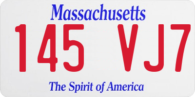 MA license plate 145VJ7
