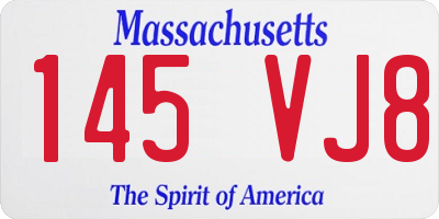 MA license plate 145VJ8