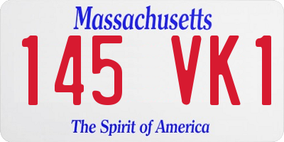 MA license plate 145VK1