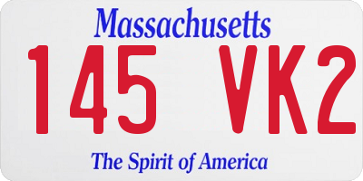 MA license plate 145VK2