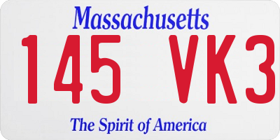 MA license plate 145VK3